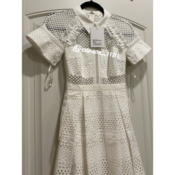 NWT Self Portrait Raglan Midi Dress UK4 US0 White - Picture 9 of 15